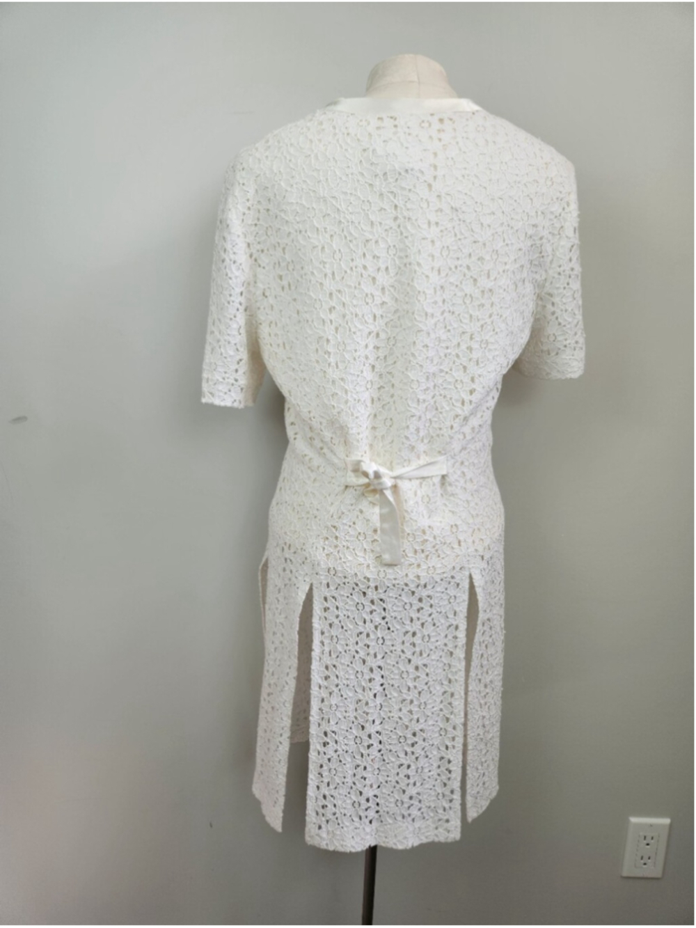 VTG 90s White Crochet Lace Button-Front Top Size 12 Fits Large Romantic Angel - Picture 7 of 15